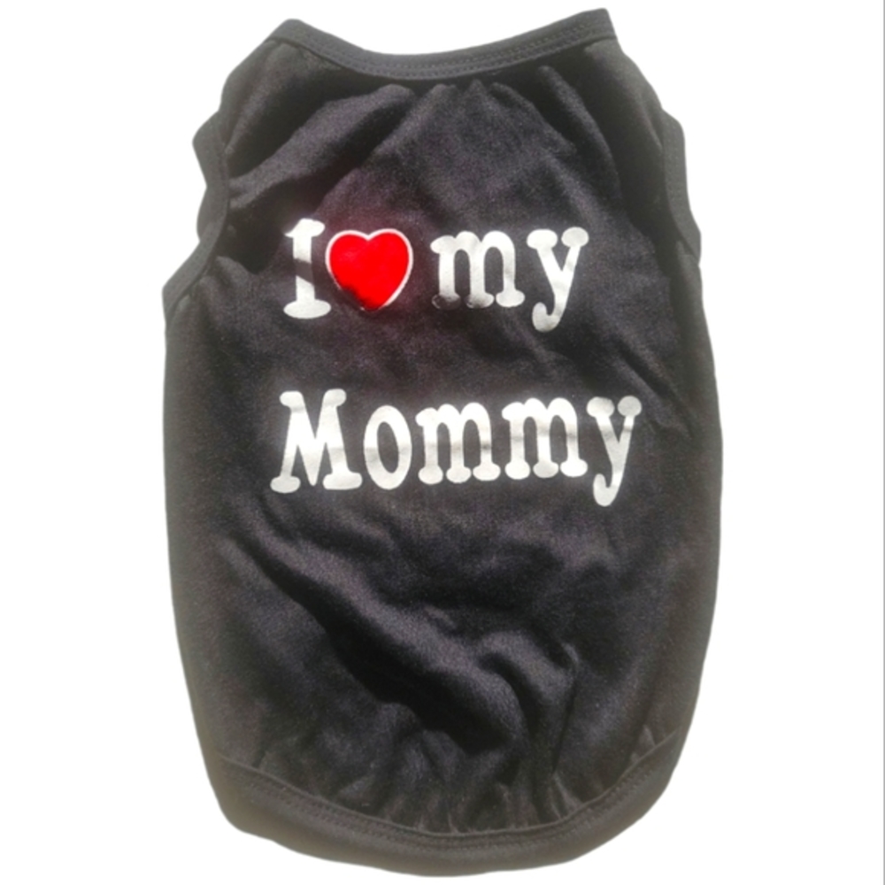 Host Pick 😊 Pet T-Shirt I Love My Mommy Heart Sz M Dog Cat Puppy - Picture 2 of 4